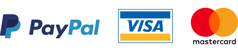 Payment methods: PayPal, Visa and Mastercard